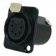Conector XLR Fêmea de painel Amphenol AC5FDZB