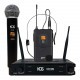 Microfone Sem Fio Duplo Bastão/Mão Com Headset Kadosh K392C