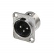Conector XLR Macho De Painel 3 Pinos Niquelado Rean RC3MDL